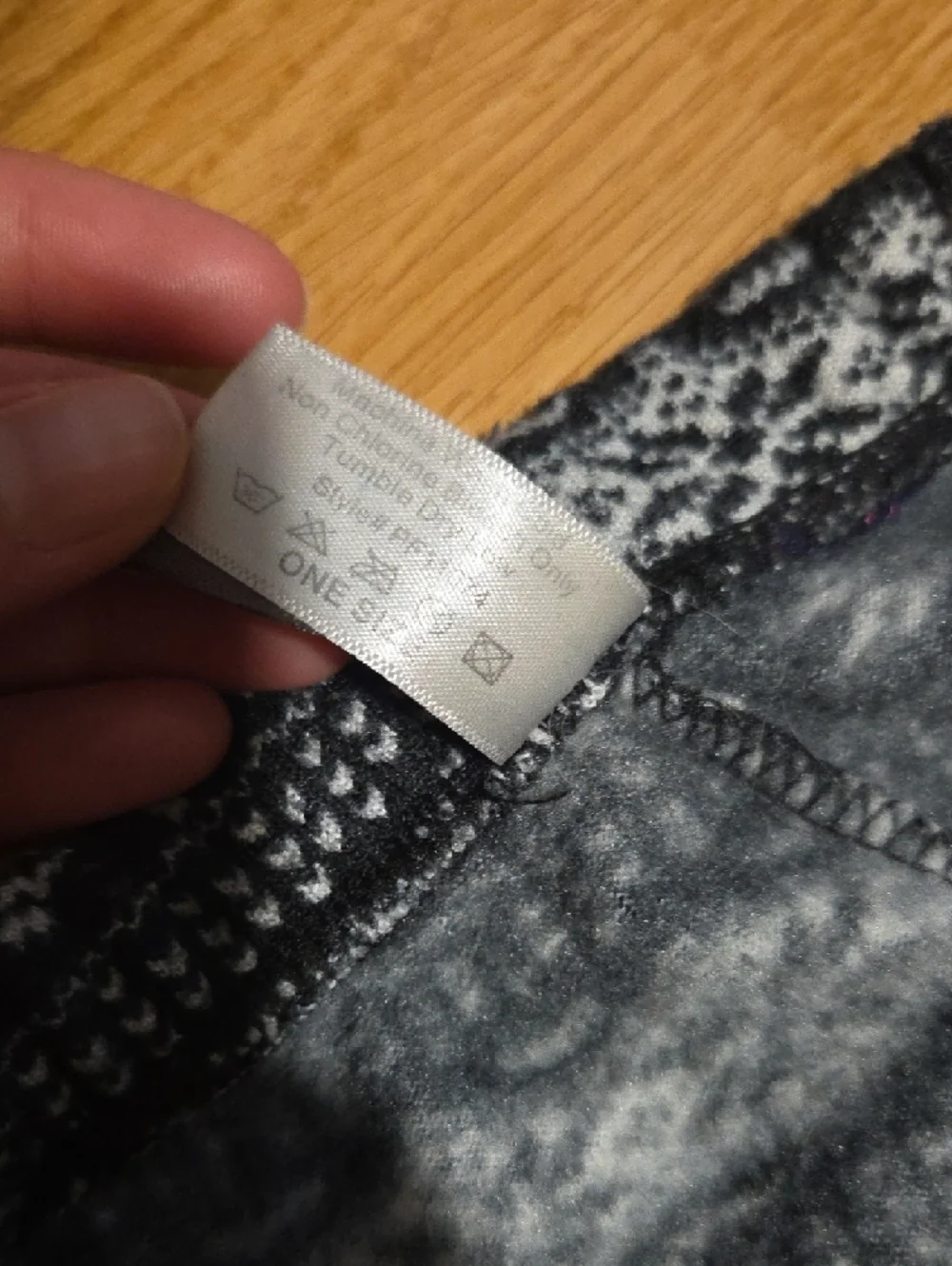 Black & White Reindeer Print Fleece Leggings - Picture 2 of 4